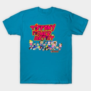 Tiffany Fisher Artist Logo with Cartoons T-Shirt